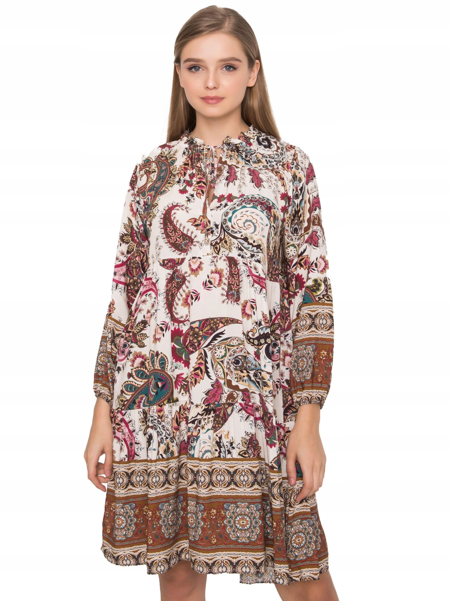 

Sukienka Kobieca We Wzory okrągły dekolt