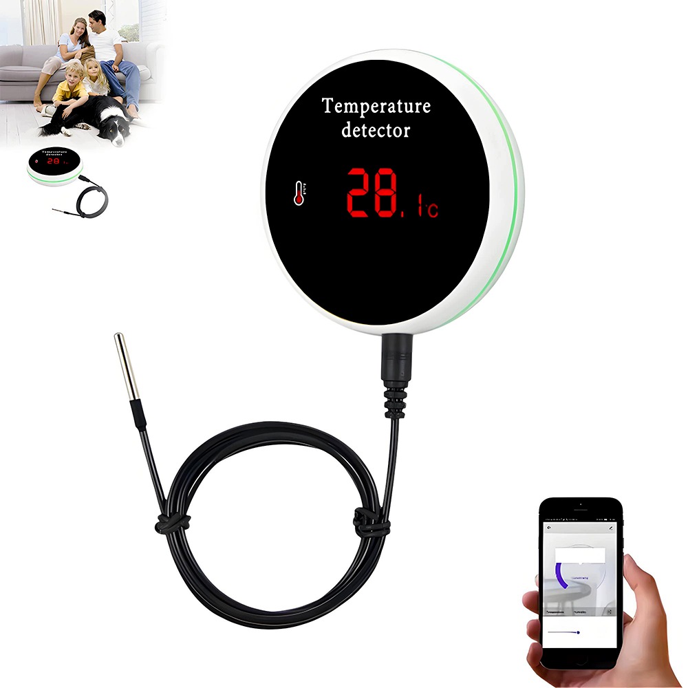 Inteligentní senzor teploty, hermetická sonda Alarm, WiFi obrazovka