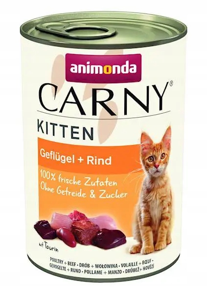 Levně 7x Animonda Cat Carny Kitten hovězí a drůbeží maso 400 g