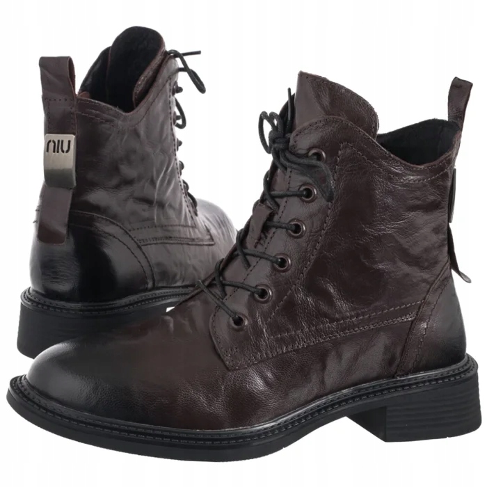 Kožené zateplené dámské boty Venezia Hnědé V442-00816