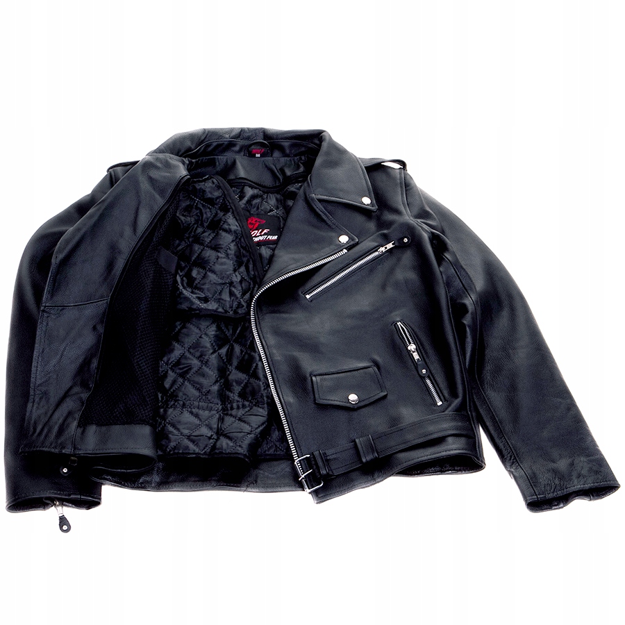 STYLOWA KURTKA MOTOCYKLOWA RAMONESKA SKÓRA 5XL Kolor czarny