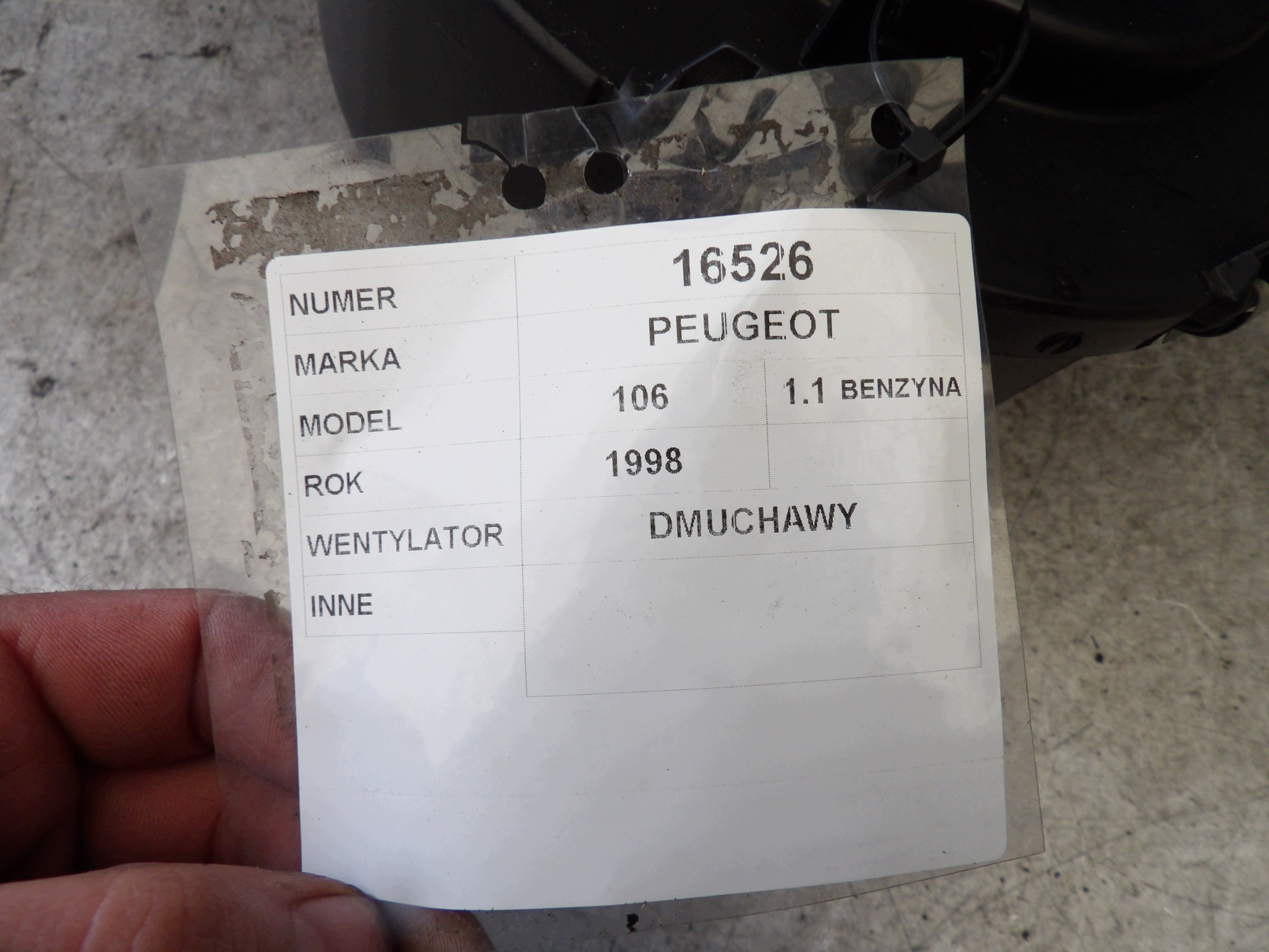 Peugeot 106 1,1 lüfter heizung