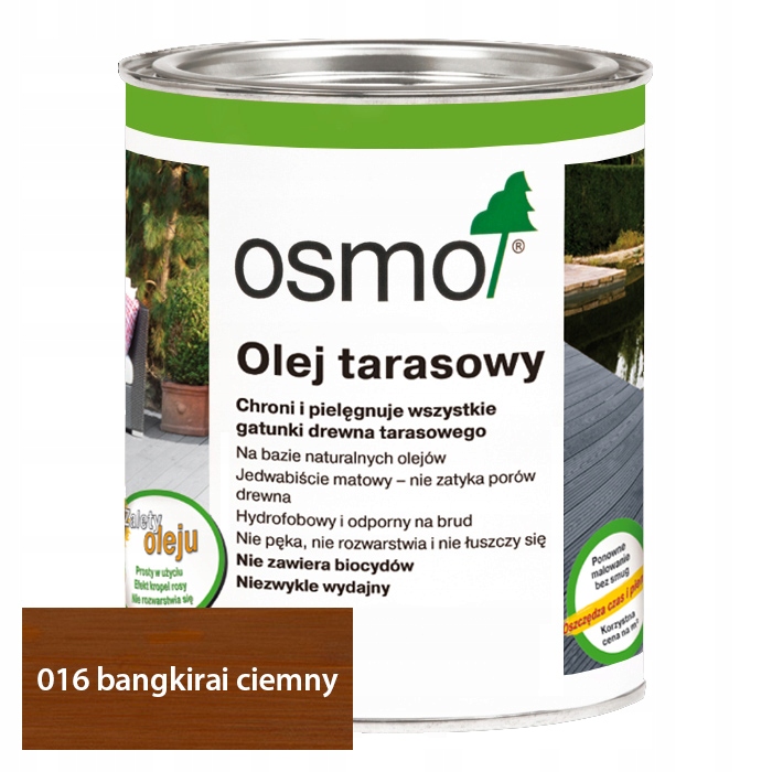 

Osmo 016 Olej tarasowy 0,75L Bangkirai ciemny