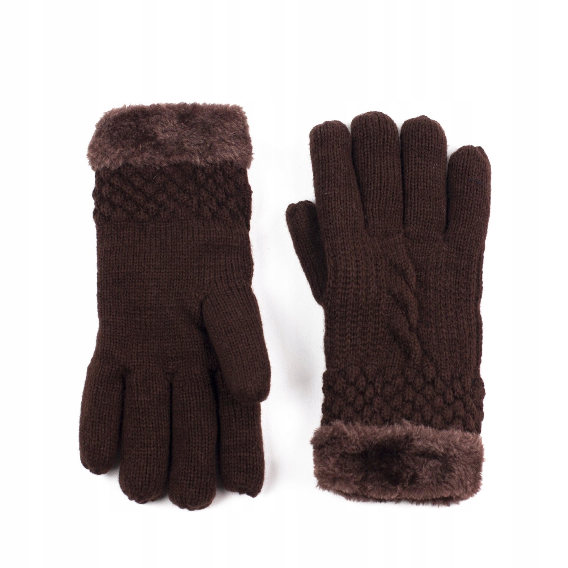 

Ciepłe Rękawiczki Ocieplane Futerko Kożuszek Zima