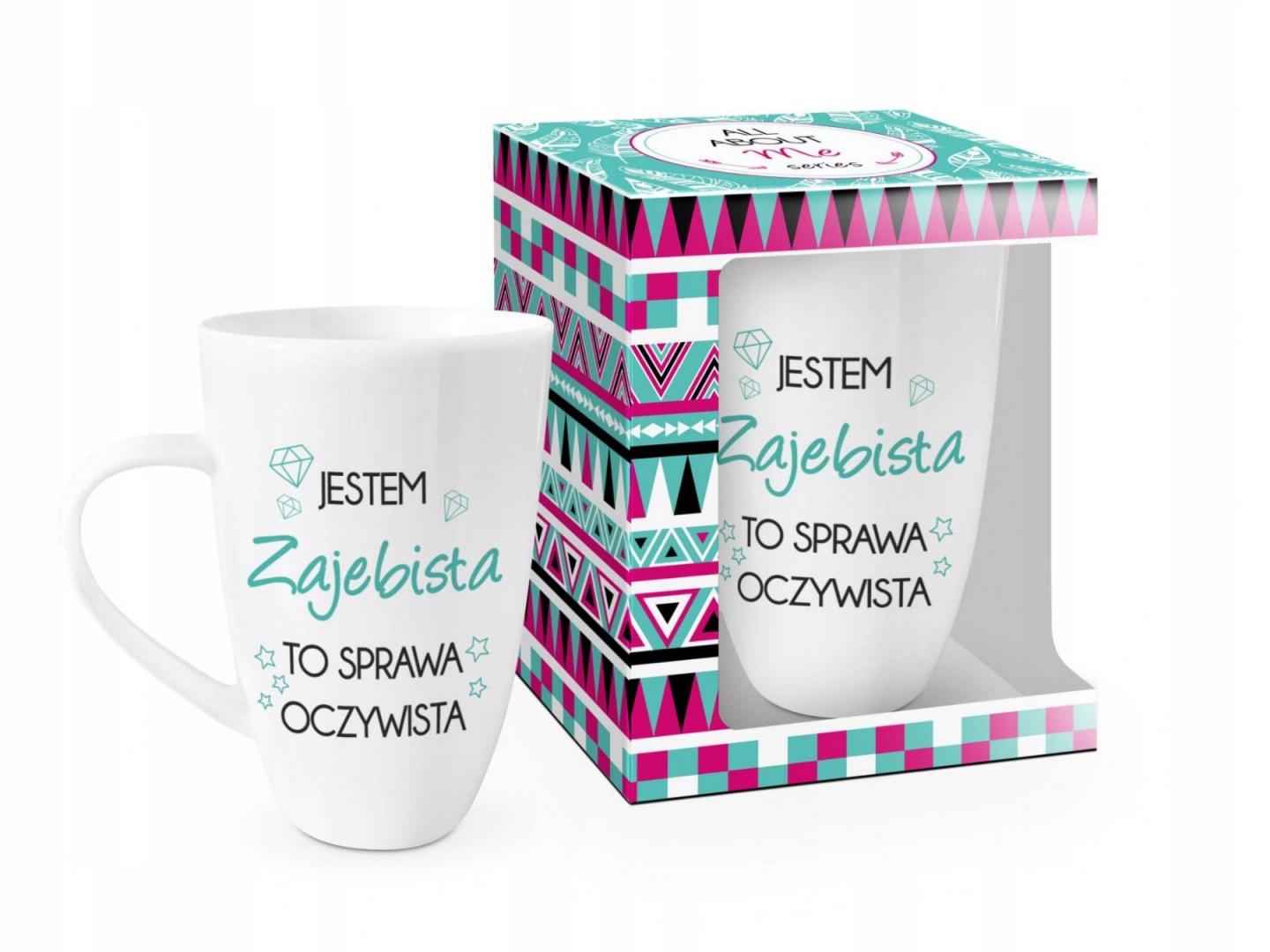 

Kubek wysoki baryłka napis 400 ml