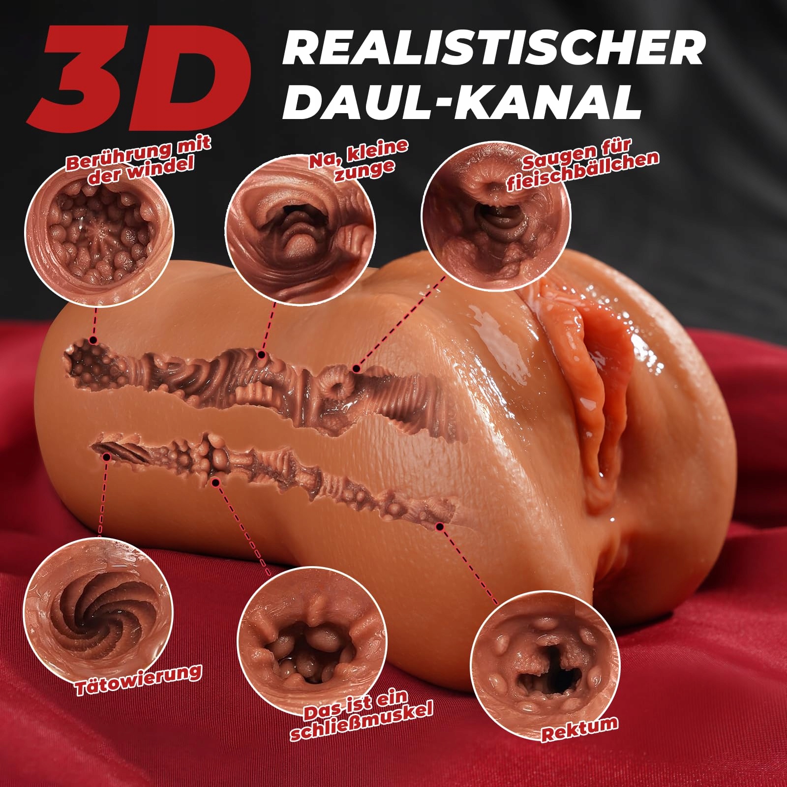 REALISTISCHER Masturbator Dla Mężczyzn 2w1 Silikonowa Zabawka — miniatura 3