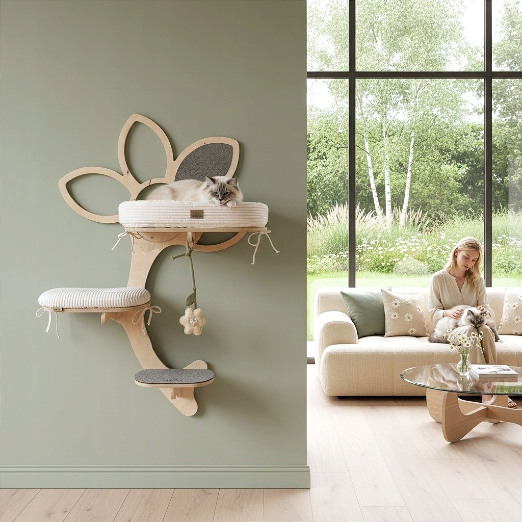 Nástěnné škrabadlo pro kočky Premium Stokrotka Trio Zásuvka barvy Pražská Pl