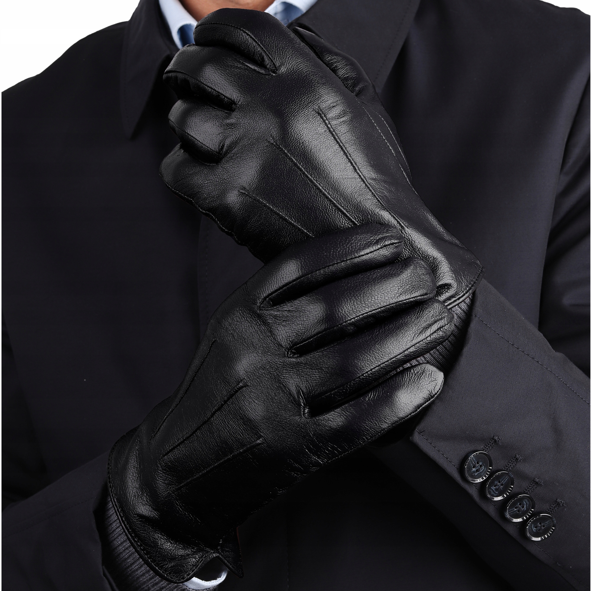 RĘKAWICZKI MĘSKIE SKÓRZANE SKÓRA CIELĘCA NA MISIU