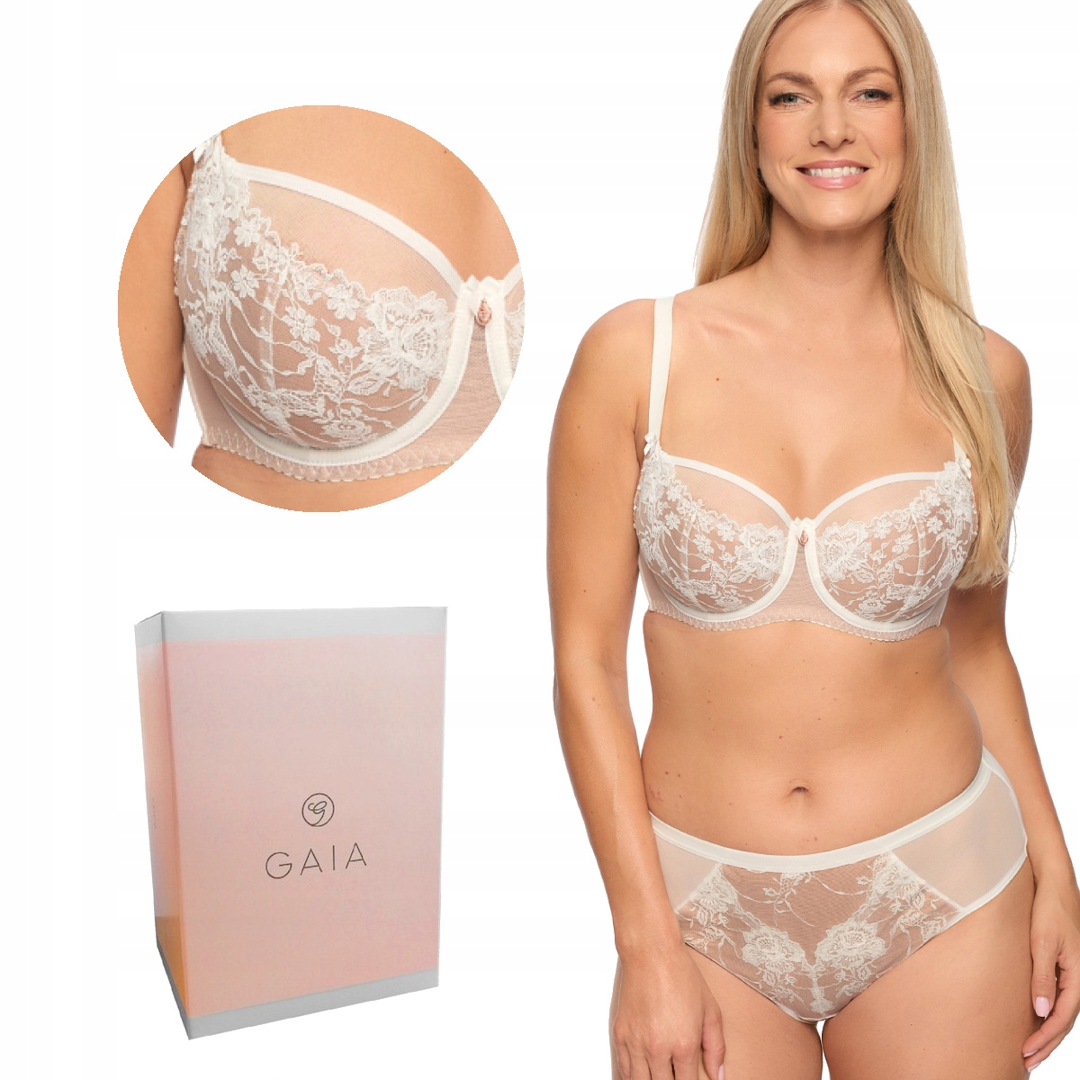 Podprsenka s krajkou Semi-Soft Kasandra 1283 polovyztužená ecru mokka 80H