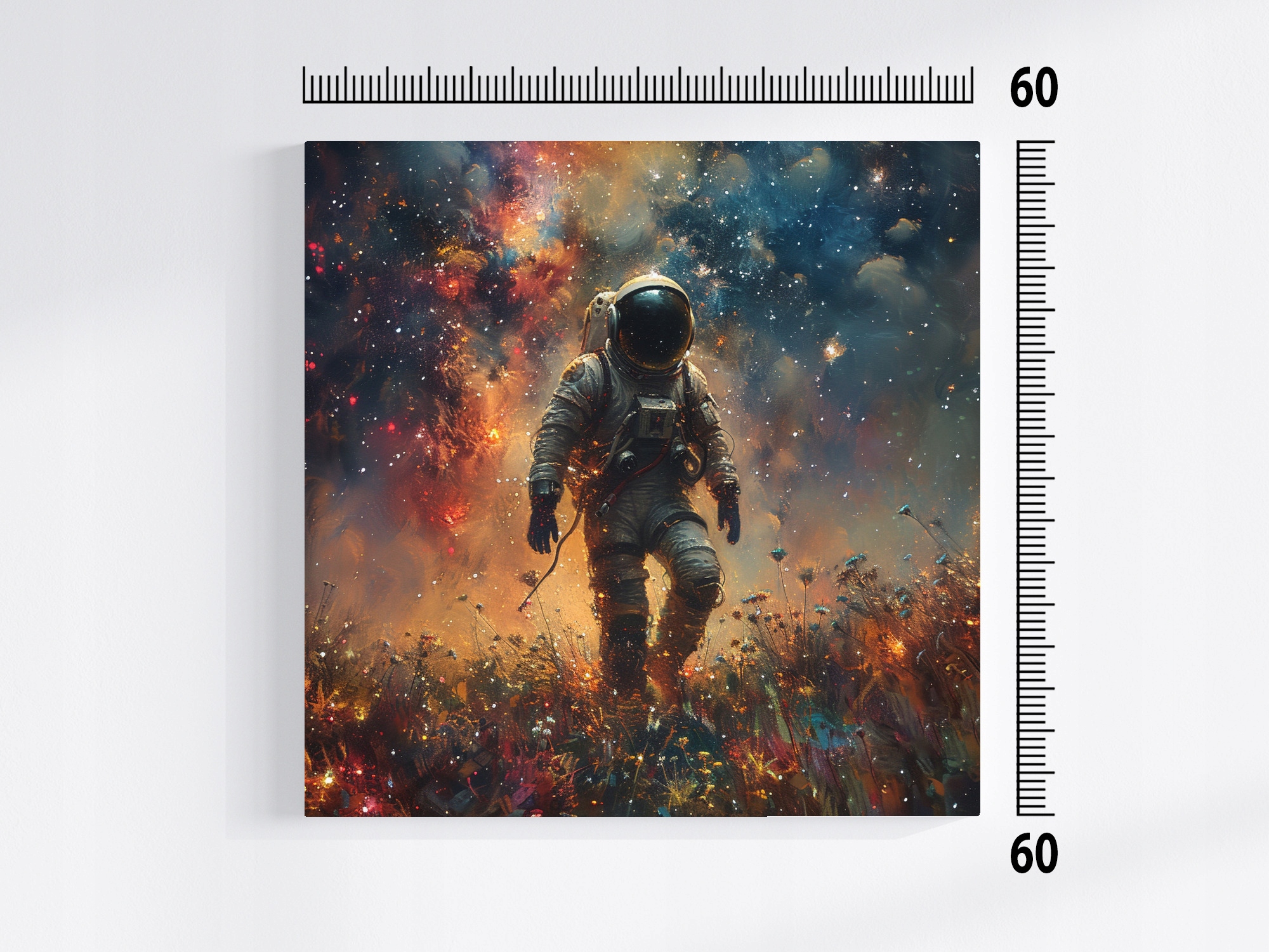 Obraz Na Plátně Canvas Sci Fi Kosmos Hvězdy Nebe Louka Astronauta 60x60