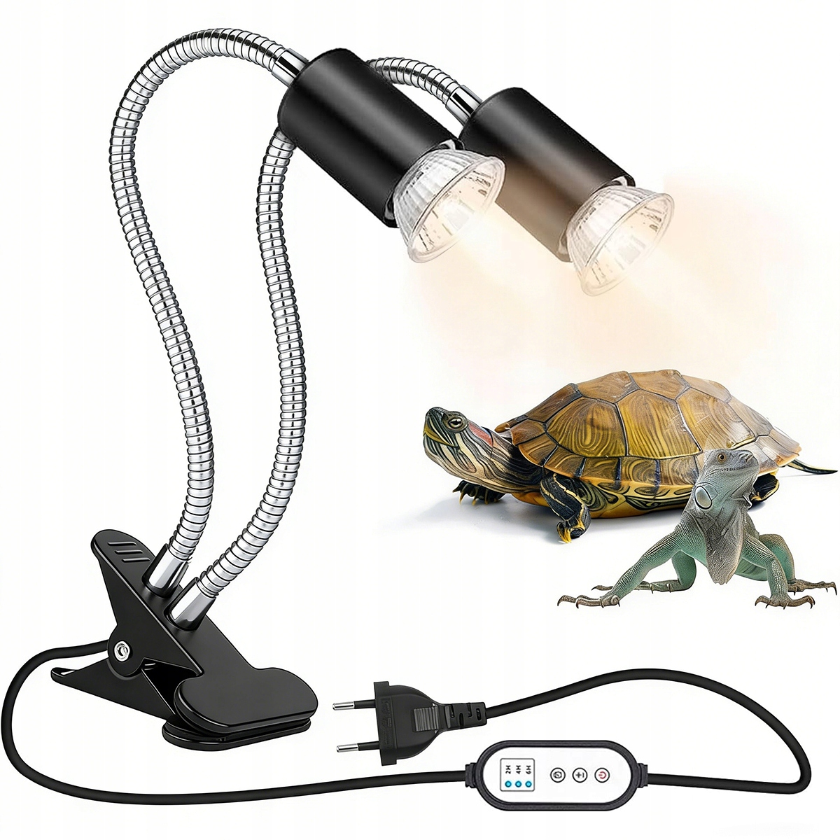 Topná Lampa Želva, 2 Žárovky Uva Uvb 25/50W Topná Lampa Pro Plazy, E27