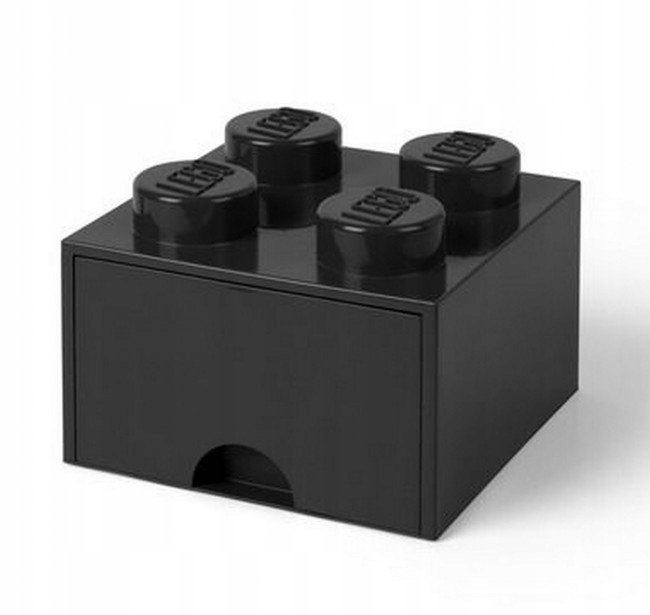 Lego Kontejner Zásuvkou Kostka 4 Box Černý