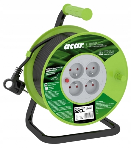 ZWIJANY PRZEDŁUŻACZ BĘBNOWY BUDOWLANY OGRODOWY 20m