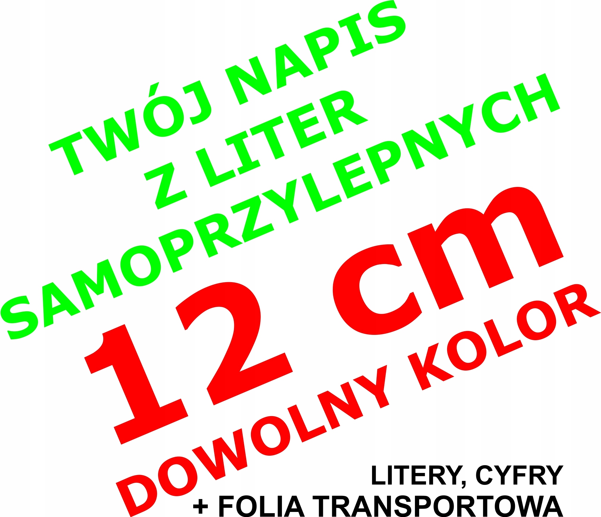 

12 CM Litery Cyfry Samoprzylepne Napisy Naklejki