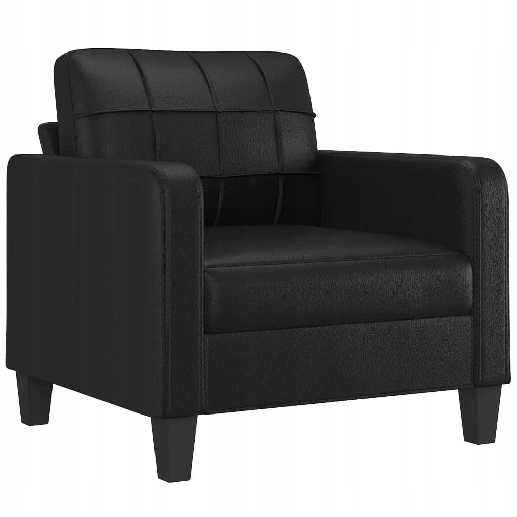 Křeslo vidaXL Černá Umělá kůže 60 cm Čalouněný obývací pokoj Kancelář Ložnice