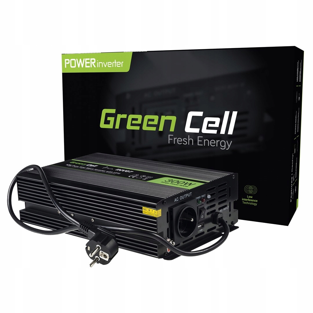 Green Cell Menič INV07 12V-230V 300W/600W