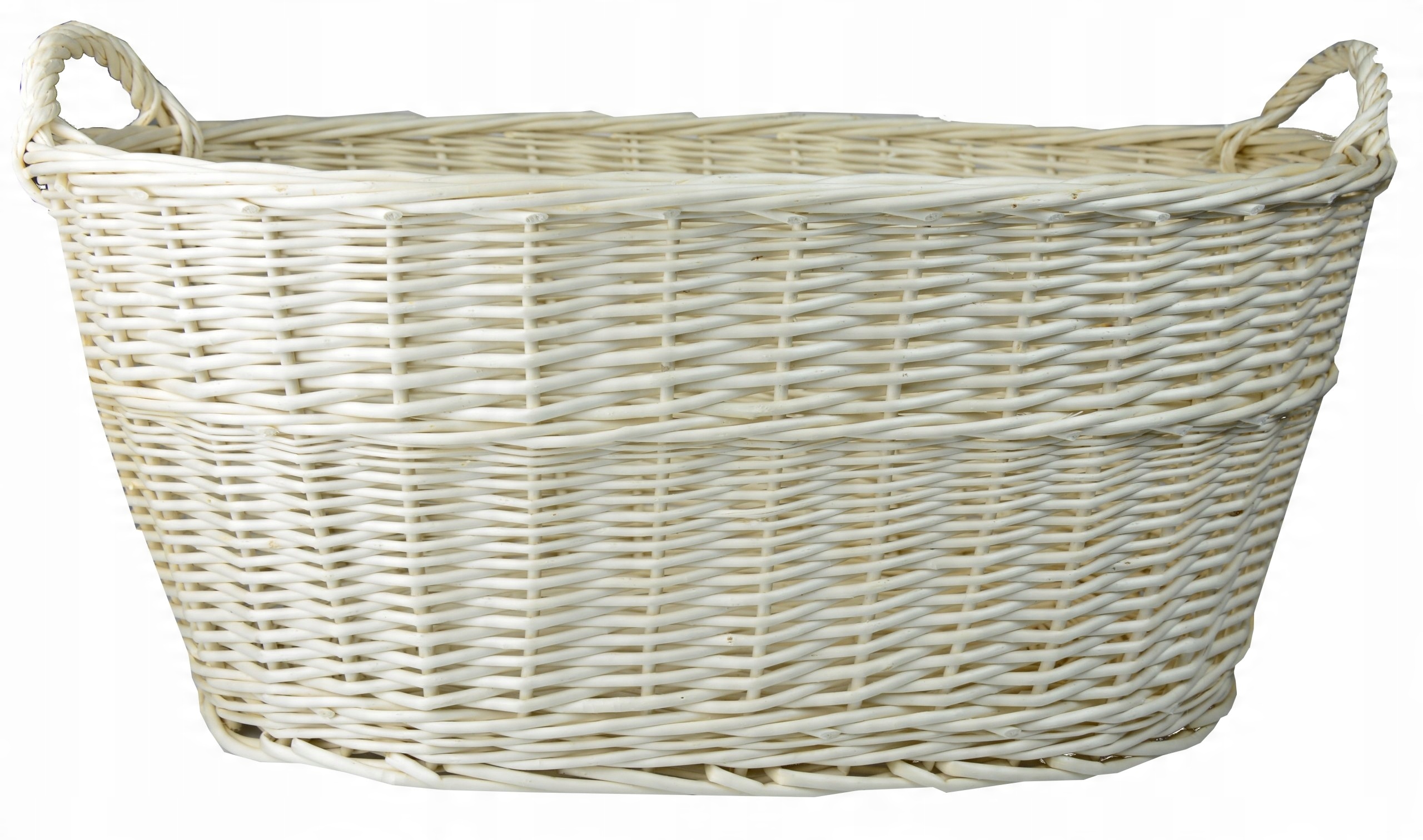 

Wiklinowy Kosz Na Bieliznę Zabawki Biały 50cm