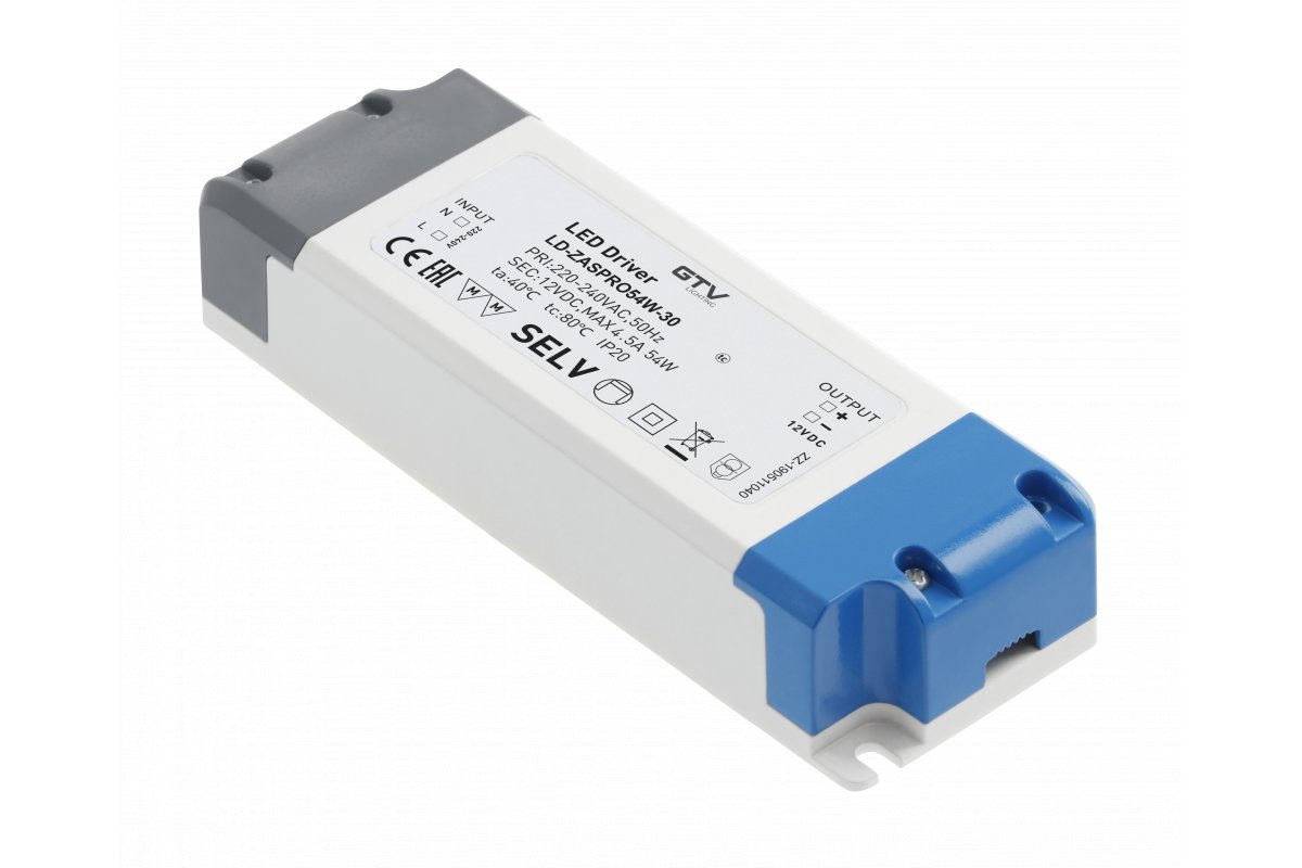 

Zasilacz Transformator Led Pro Gtv 12V 54W IP20