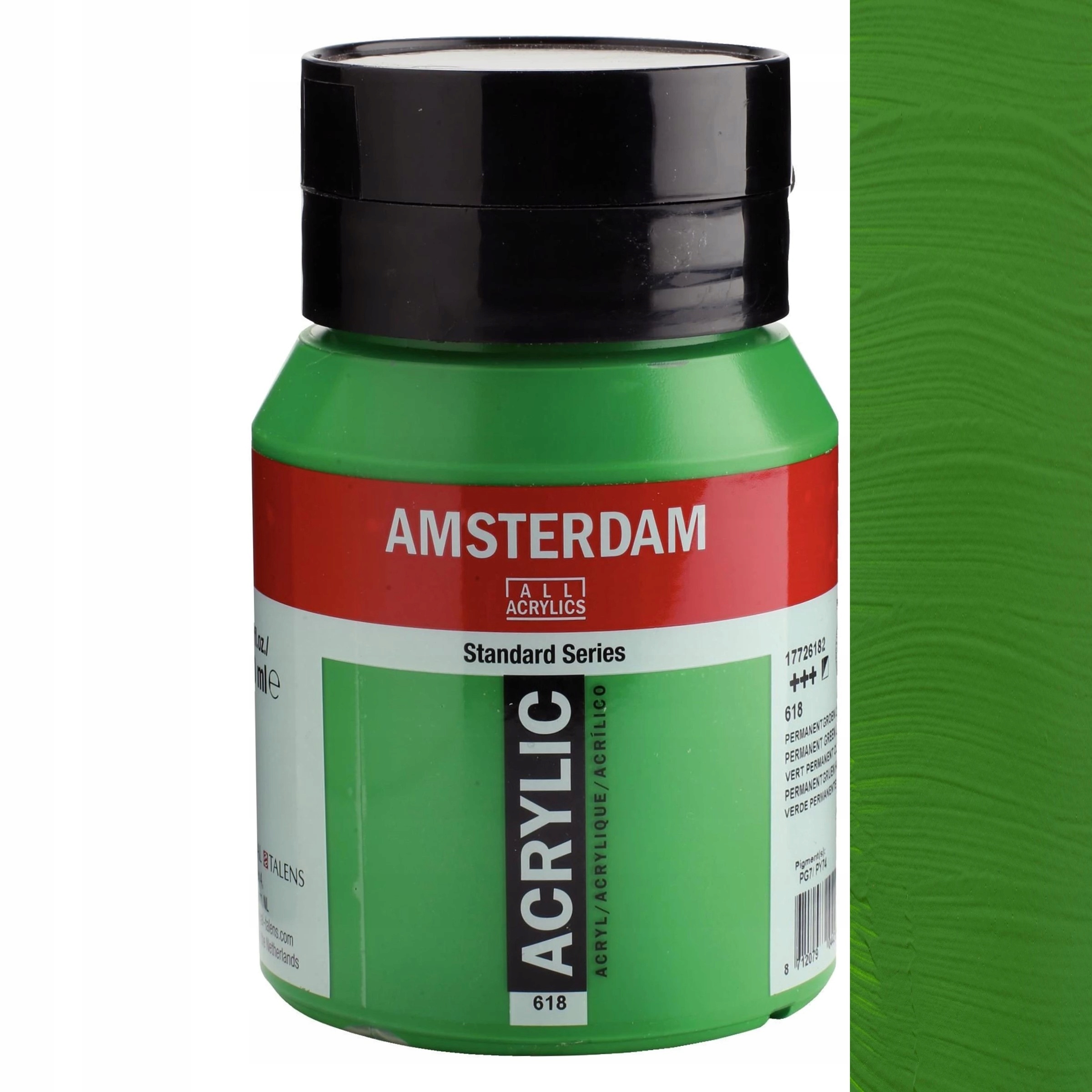 Barva akrylová Talens Amsterdam Zelená Permanentní Světlá 500 ml. č. 618