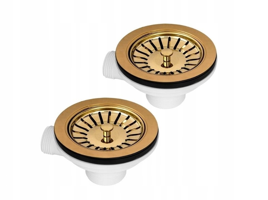 SYFON PRZYŚCIENNY DO ZLEWU ZŁOTY DWUKOMOROWY Kod producenta 1M22GD