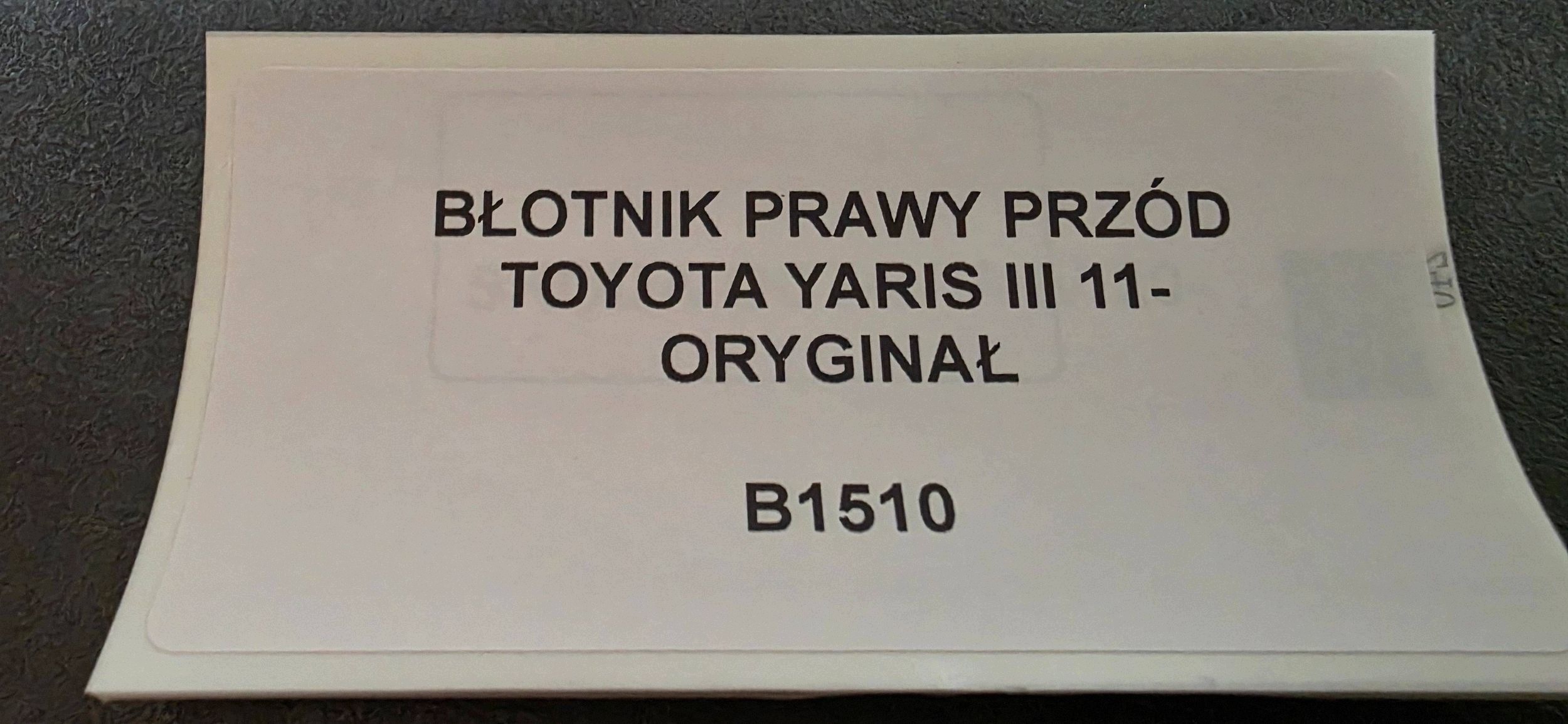 fender right side Toyota Yaris