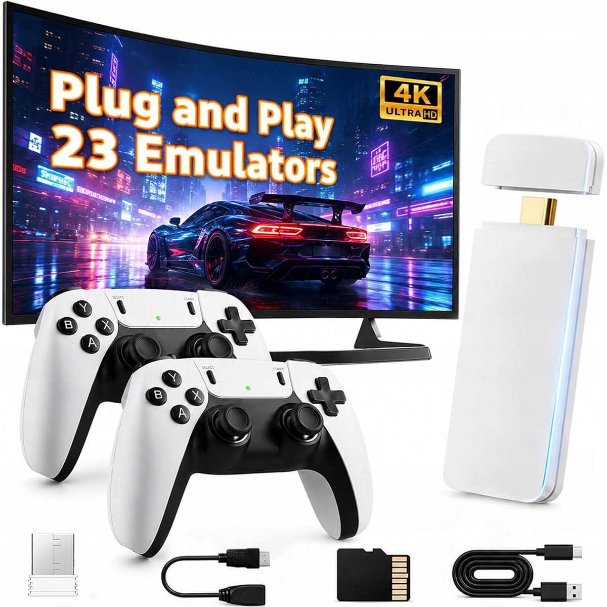 Gra Telewizyjna Tv Mini Retro Konsola Hdmi Bezprzewodowa 2xPAD 20000 Gier