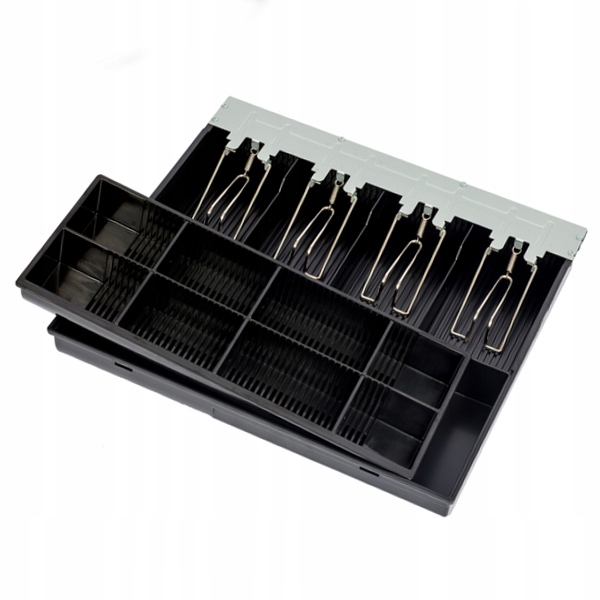 SZUFLADA KASJERSKA NA PIENIĄDZE WYJMOWANY ORGANIZER 4 I 8 PRZEGRÓD CZARNA Długość 40.5 cm