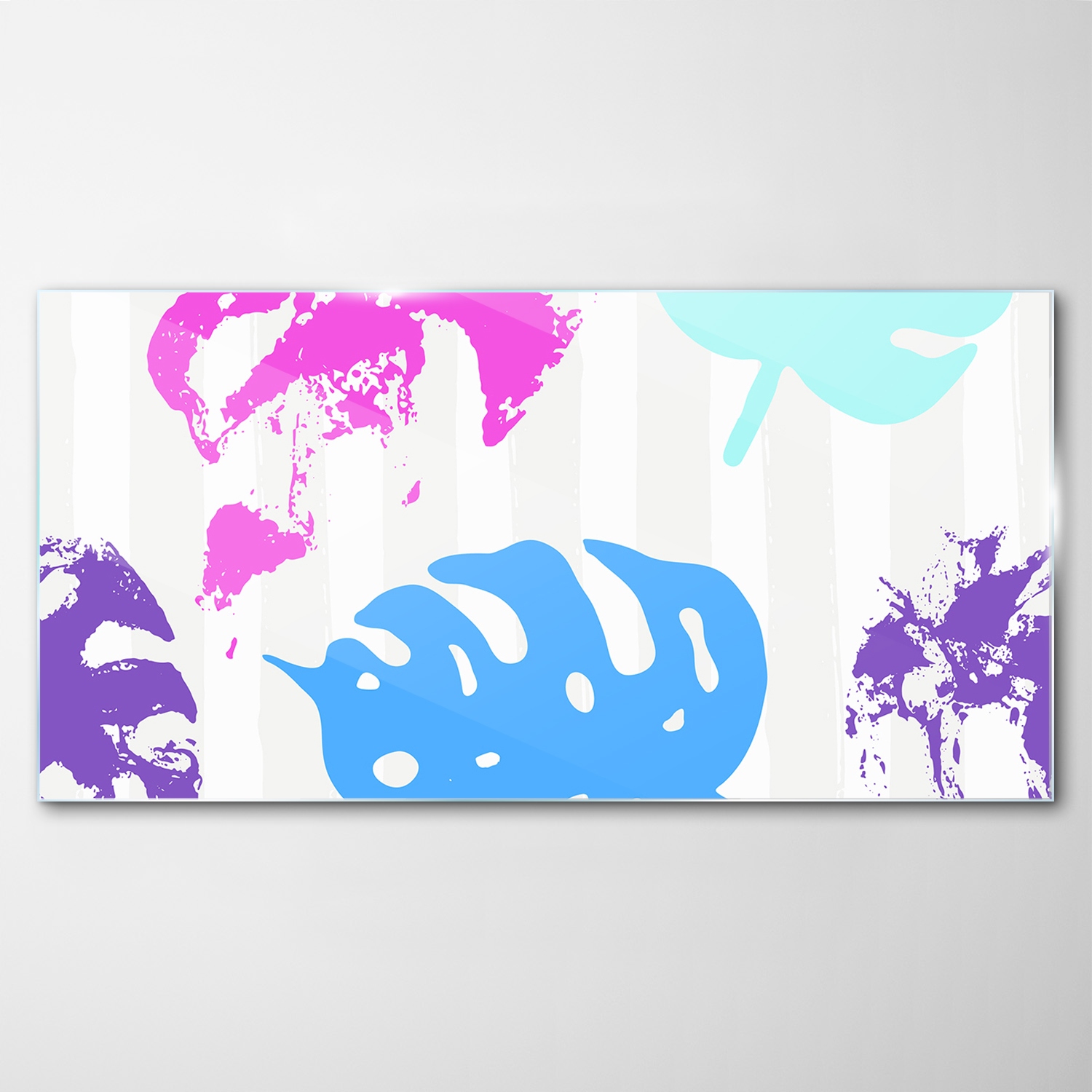 

Obraz Szklany Dekor Tropiki Liście Kwiaty 120x60