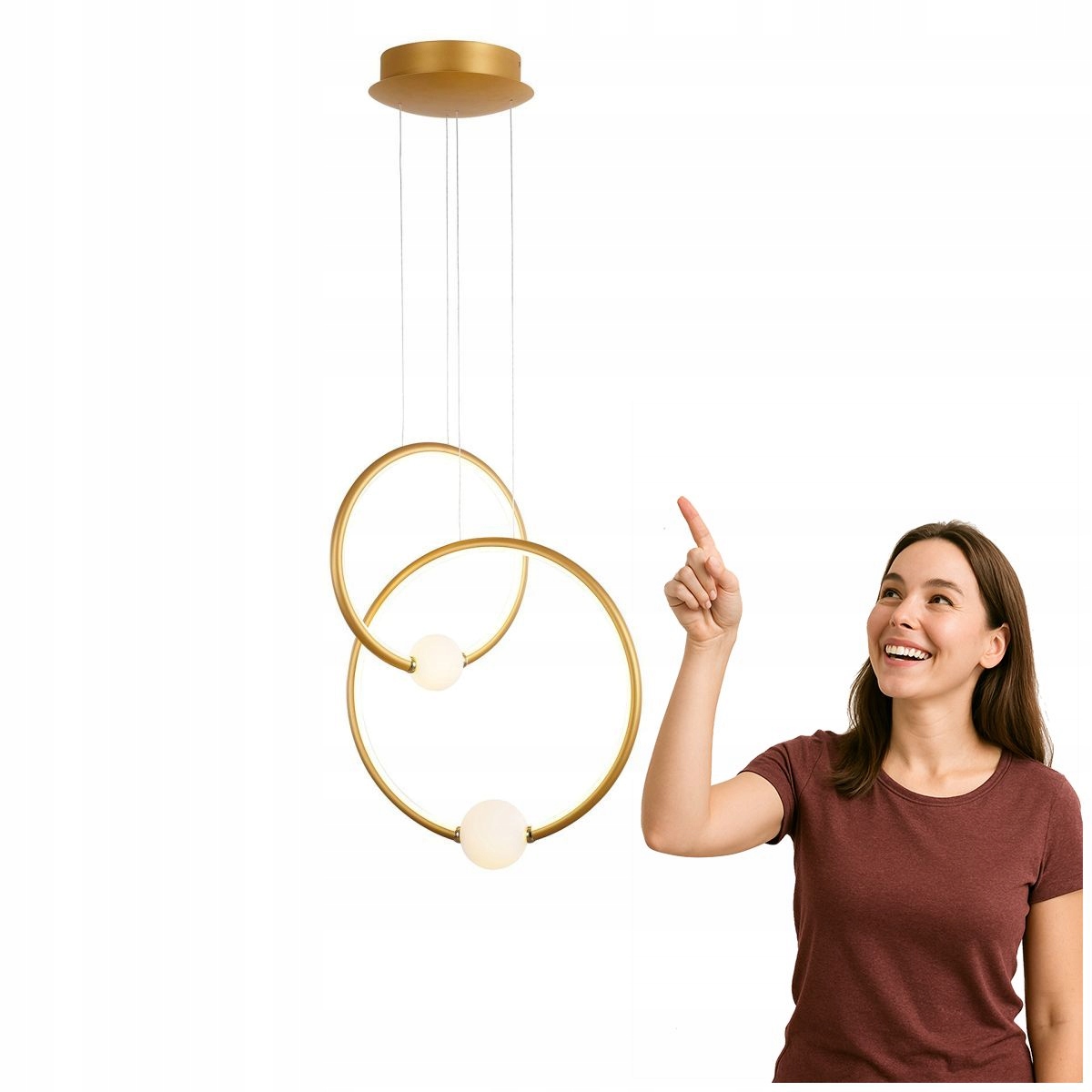 Závěsná Led lampa Lausanne se dvěma světly, hnědá, Italux