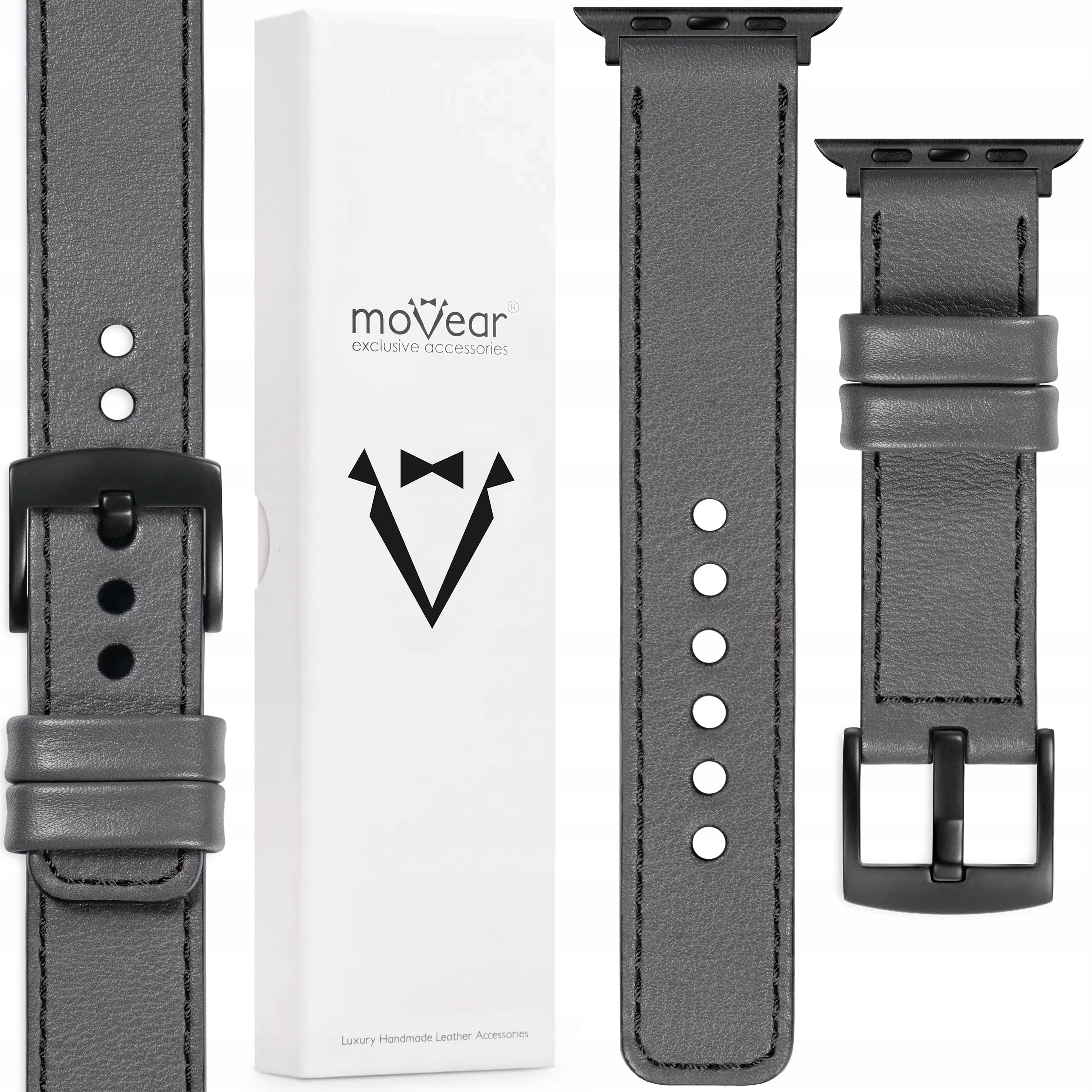 Pásek pro Apple Watch Ultra 49/46-44 mm Italská kůže Šedá