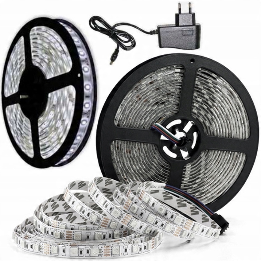 

Led taśma listwa 5m biała wodoodporna zasilacz 6