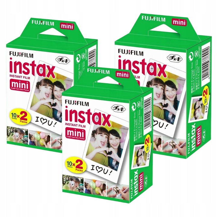 60x WKŁAD INSTAX MINI DO 8 9 11 12 FUJIFILM KLISZE ZDJĘCIA PAPIER 60 SZTUK