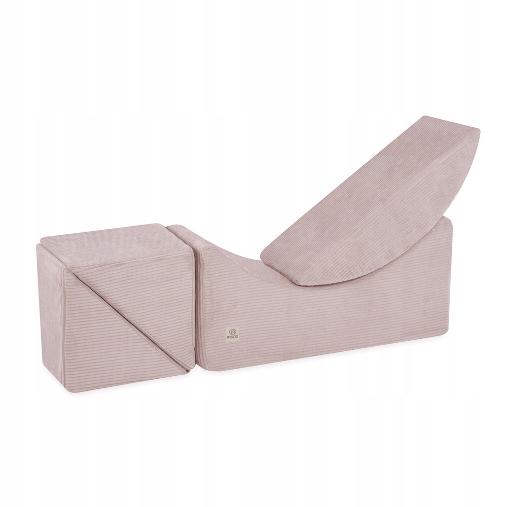 Szezlong dla dzieci Leżanka 145x35x45cm Różowy Sztruks Premium Misioo