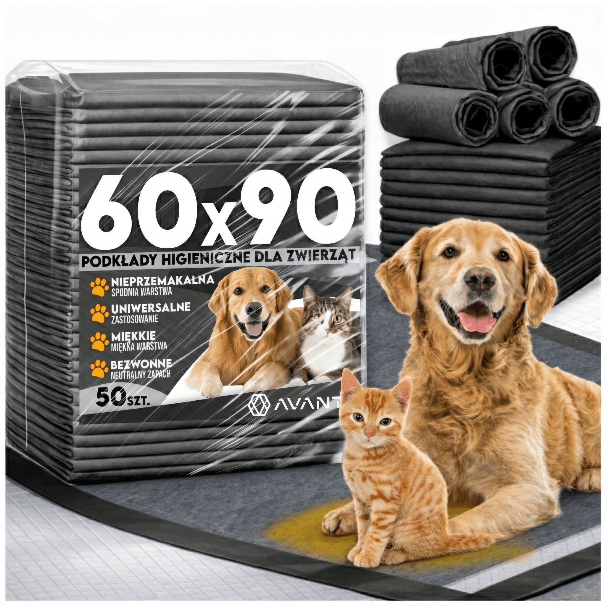 Hygienické Podložky Černé Absorpční Podložky Pro Psa Na 60x90 50 Ks