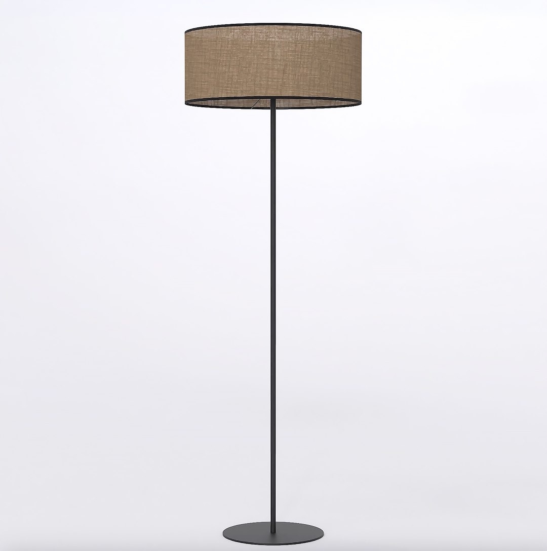 Podlahová lampa Eco LP1 Braun 143 cm, tienidlo 50 cm, E27