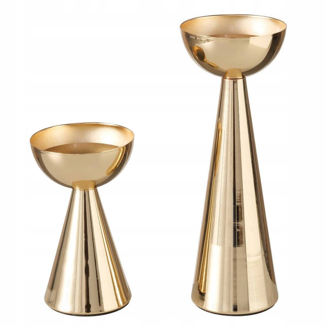 Zlaté kovové svícny Luena, 2 kusy