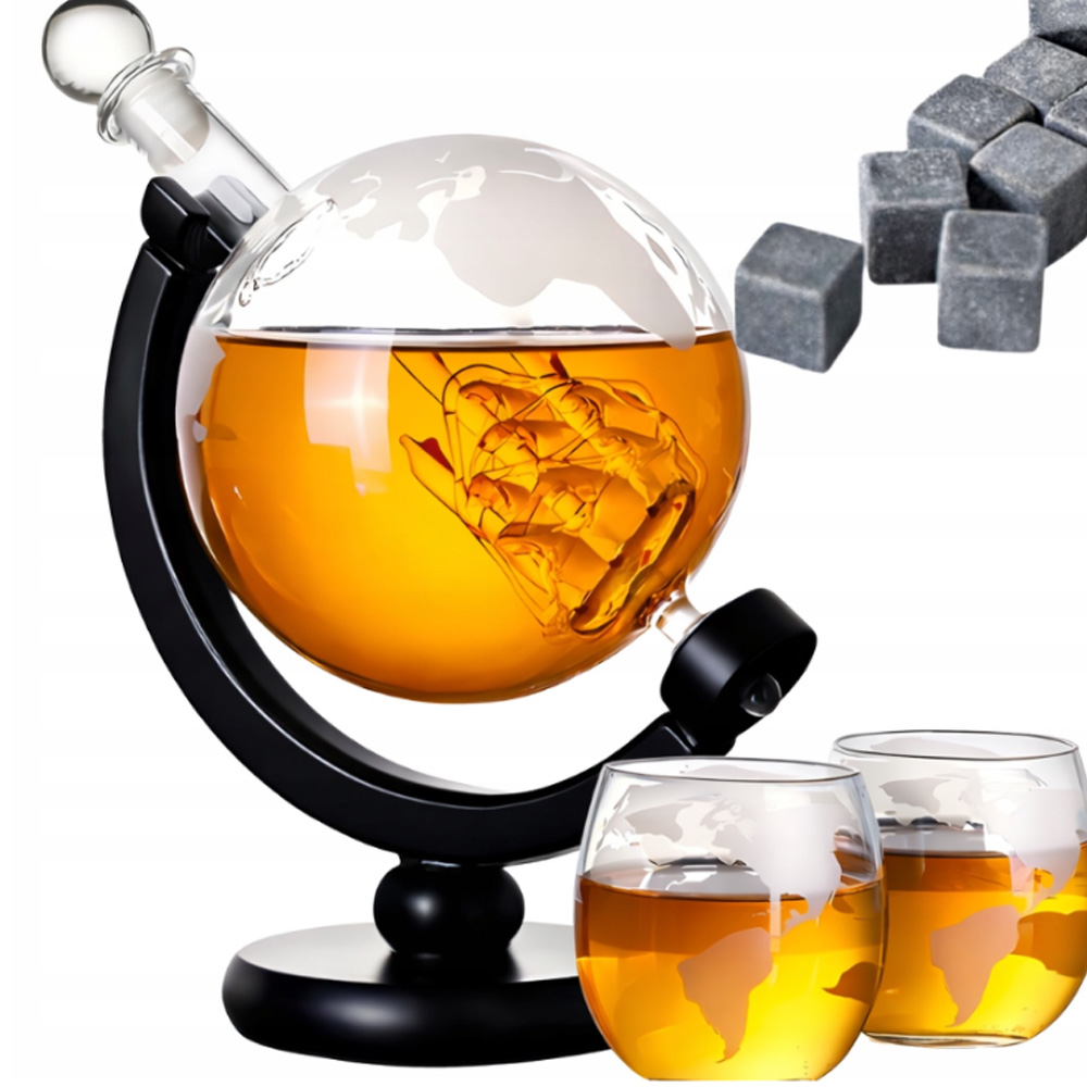 Karafa na whisky Globus Sklenice Kameny dárek pro muže