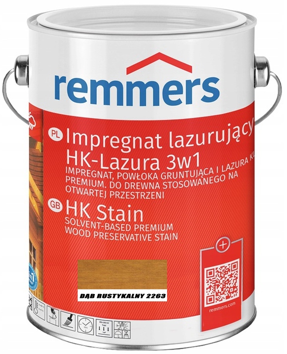 Remmers HK-Lazura Impregnat drewna Dąb Rustykalny 2,5 l