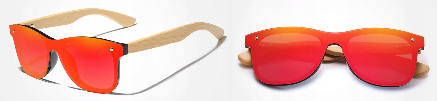 OKULARY DREWNIANE POLARYZACYJNE BAMBUSOWE 1500 Fason nerdy