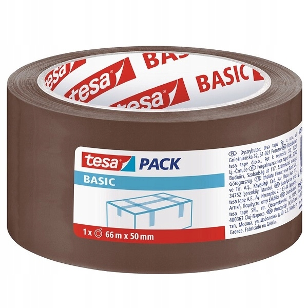 

Taśma pakowa Tesa Basic 50mm x 66m brązowa