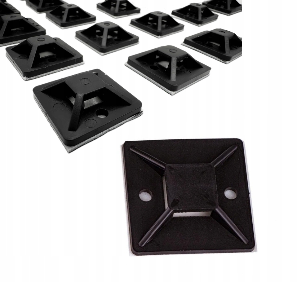 Podstawki Samoprzylepne Do Opasek Zaciskowych Trytytek 25x25MM 100 Sztuk