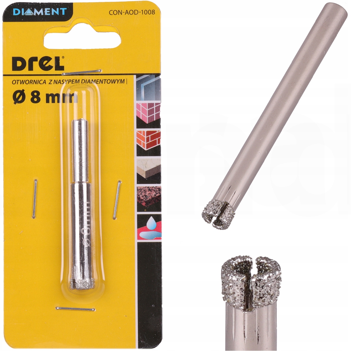 OTWORNICA DIAMENTOWA 8 mm KORONKA DO GRESU PŁYTEK