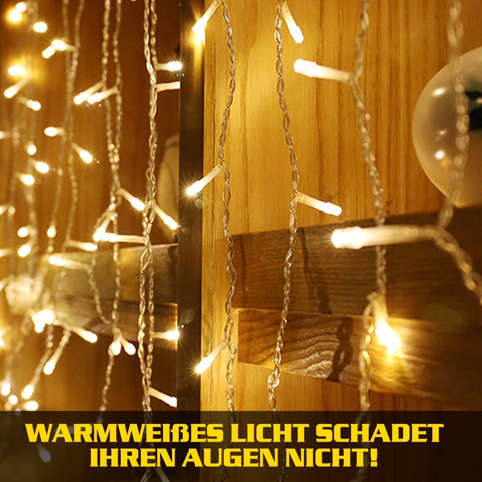 LICHTERKETTE Zewnątrz 10M 400 LED IP44 Ciepła Biała Światła — miniatura 5