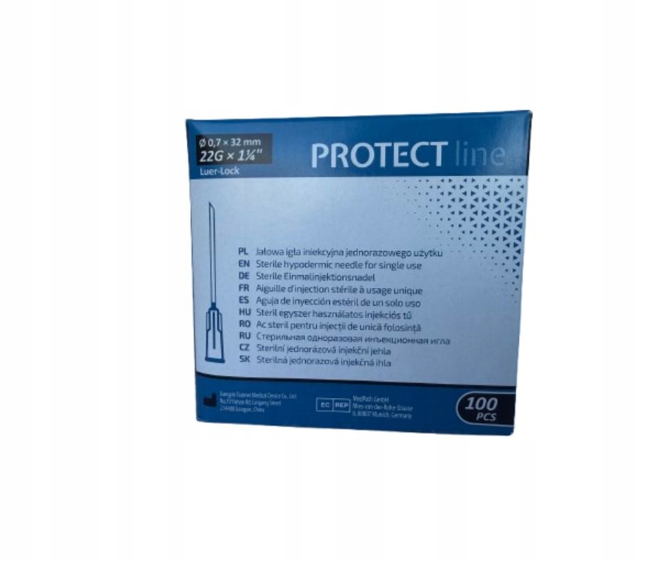 Igły jednorazowe PROTECT LINE 0,7x32 100 szt.