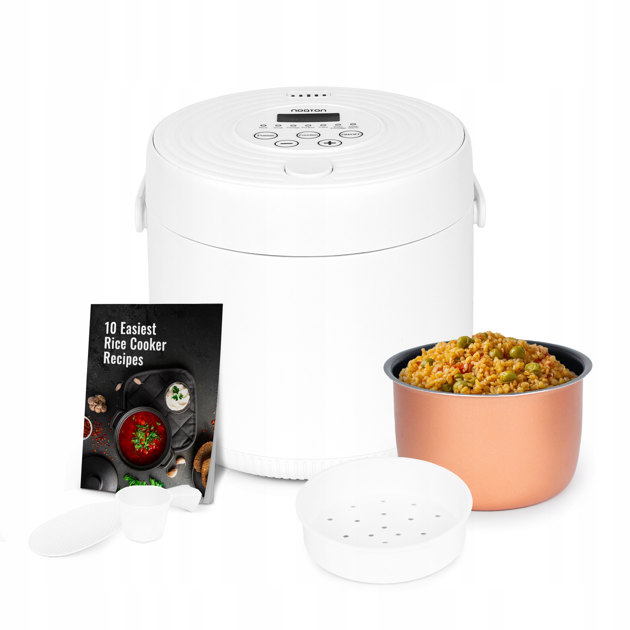 Noaton RC120W Ryżowar, 2 L, Multicooker, 6 Programów Gotowania, 1-8 osób