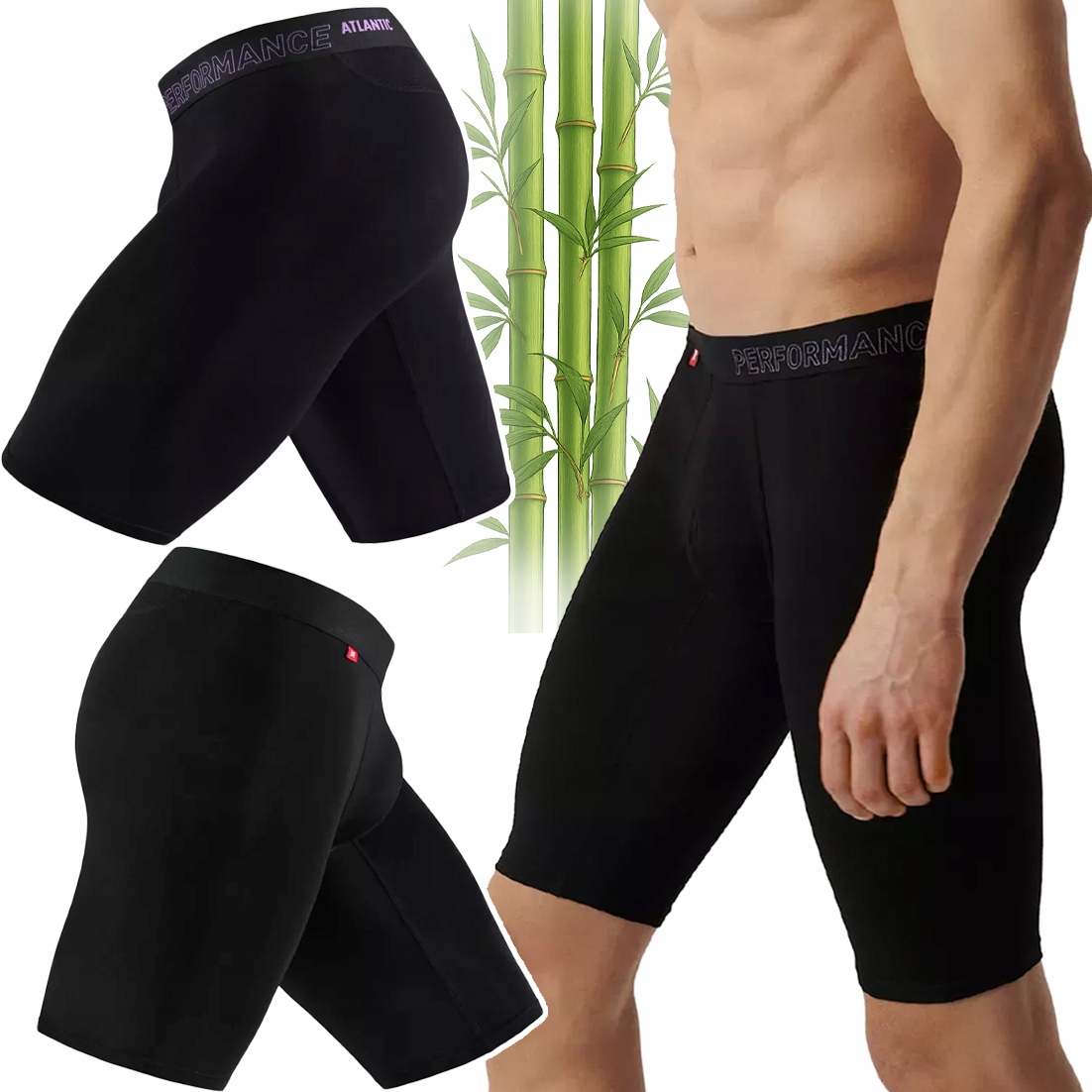 Pánské Boxerky Atlantic sportovní z bambusu s dlouhými nohavicemi Ultra Long XL
