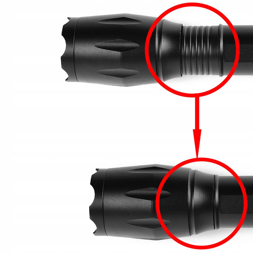 LATARKA LED TAKTYCZNA Z ZOOMEM ALUMINIOWA USB Powerbank + KABEL MICRO-USB Kod producenta Cz-A71E