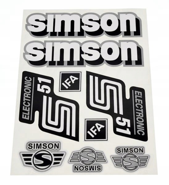 

Naklejki komplet Simson S51 Elektronic srebrne
