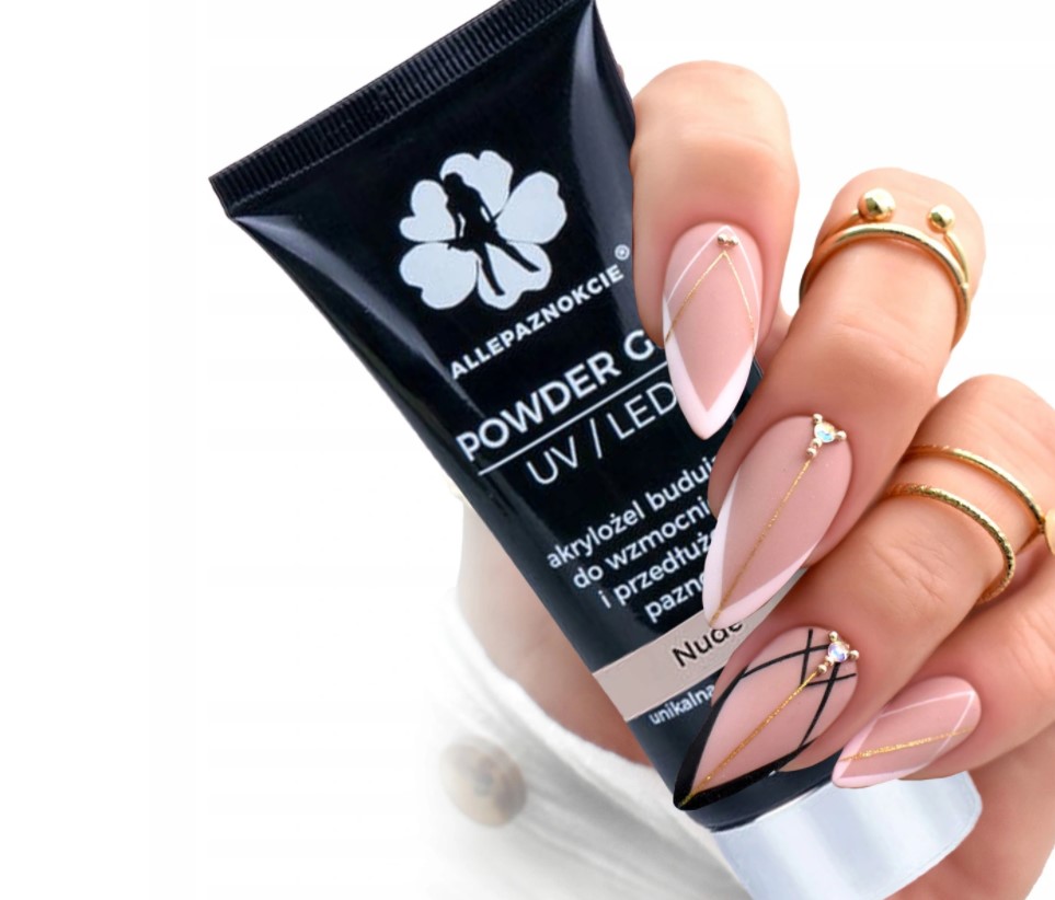 Zestaw budujący POWDER GEL akrylożel NUDE 30 ml Marka Allepaznokcie