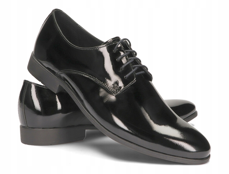 PÓŁBUTY MĘSKIE BUTY WIZYTOWE 093 CZARNY LAKIER 41